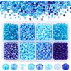 PH PandaHall 1900pz Perline Blu 4mm Mini Perline Semi di Vetro, 8 Colori Perlines Distanziatrici Blu per Bracciali Collane Orecchini Gioielli Fai da Te, Foro: 1.5 mm