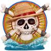 Nemesis Now One Piece - Lampada LED Luffy Jolly Roger, con licenza ufficiale, dipinta a mano, cappello di paglia con cappello di paglia e pirati in resina, con mappa di retromarcia, 20,2 cm