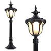 Mengjay Trade Classico Lampada da Terra in Alluminio E27,Lampada per esterno Impermeabile Lampada da Strada Alto palo Custodia in Alluminio pressofuso Lampione Stradale Esterno a pilastro Terrazzo