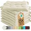 etérea Himmlische Qualität etérea Cuscino per Sedia 40x40 cm Crema - con Lacci, Imbottitura Indeformabile, Interno & Esterno, Set da 8 per Sedia da Giardino, Sala da Pranzo & Panca