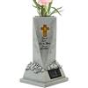 Generic Souvenir solare a LED, vaso per tomba da giardino, statua dipinta a mano, resistente alle intemperie, per cimitero, materiale, decorazione per cimitero da esterno, decorazione per prato