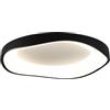 Alpinaluz Plafoniera LED da Soffitto Ondulata Nero Ø50 cm 40W 5000 Lumen con Selettore Temperatura Colore 3000K/4000K/6000K, Struttura in Ferro Verniciato e Diffusore in Plastica PC Opaco, Design