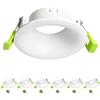 Aulaiyi Confezione da 6 Cornici Faretti da Incasso GU10 Bianco - con Design Anti-Abbagliamento - Foro Ø75-80mm - Per Ristrutturazione e Sostituzione - Lampadine Non Incluse