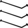 ML DESIGN modern living ML-Design Set di 3 Appendiabiti Porta Asciugamani a L Attacco a Parete 90x30 cm in Acciaio Nero Bagno Cucina Soggiorno Balcone Camera da Letto Porta Salviette da Muro Salvaspazio Peso Supportato 50 kg