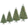 LILIIN Albero di Natale Artificiale da 150 cm, Abete con Illuminazione, Albero Artificiale Bianco e Verde con Effetto Neve e Pigne di Pino, PVC con Supporto (1,5 m, Con Illuminazione)