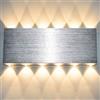 Lightess 24W Applique da Parete Interni Lampada a Muro Applique LED Moderne in Metallo per Decorazione Soggiorno Camera da Letto Bagno Colore Bianco Caldo