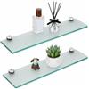 Randaco 2 ripiani in vetro opaco con vetro di sicurezza monolocale da 8 mm e supporto, perfetti come mensola da doccia/bagno per bagno, cucina, balcone (50 x 10 x 0,8 cm)