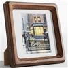 Feihorrm Cornice portafoto 15 x 16 cm, in legno di noce naturale, con vetro temperato, angolo arrotondato fatto a mano, cornice in legno opaco su foto da 9 x 12 cm, visualizzazione da parete o tavolo