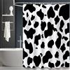 ZTTXL Tenda da doccia (182,9 x 198,1 cm), stampa mucca nera, tenda da doccia in poliestere per bagno con 12 ganci