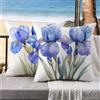 Generic Cuscini da Esterno bianco Cuscini Divano Set da 2 fiori Federa Cuscino 40x40 Lino Copricuscini Letto Decorativi Copricuscino Impermeabile, Decorazioni Casa, Decorazioni Giardino per Esterno k-11