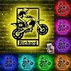 TATLETATLE Moto personalizzata in metallo, Wall Art Metallo custom con nome, Home Decor, Custom Garage Nome Wall Decor, Moto Scultura Parete, Segni Bar per Casa (Motociclo-02)