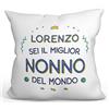 Mugffins Cuscino PERSONALIZZABILE NONNO - En italiano - Migliore del Mondo - Idee Regali Divertenti - Rivestimento e Imbottitura (40x40 cm). Tatto Cotone