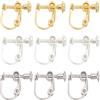 SUNNYCLUE 1 scatola 30 pezzi Clip per Orecchini A Vite Convertitore di Orecchini Clip In Ottone Sul Retro Dells'Orecchino Componenti Orecchie Non Forate Risultati di Orecchini A Clip In Oro Argento pe