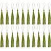 QUARKZMAN Segnalibri Nappe Morbide Setose 13cm/5 Verde Oliva 20pz | con Ring per Portachiavi Feste Laurea, per Fai da Te Accessorio Artigianale