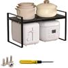 CNKHDZ 1Piece Nero Porta piatti e porta stoviglie allungabile,25－45×27×25CM mensole cucina salvaspazio,ripiani salvaspazio cucina,organizer credenza,Facile da montare