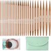 Behogan Set di ferri circolari intercambiabili, 3,0 - 10,0 mm, 40/60/80/100 cm, 13 paia di ferri circolari con borsa e accessori, per fai da te (oro rosa)