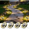 cshare Luci solari da pavimento per esterni, 4 pezzi, 13 LED, illuminazione da giardino, impermeabile, per esterni, giardino, terrazza, cortile, prato, pavimento, passerella, bianco caldo