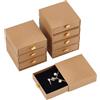 BENECREAT Confezione da 8 scatole per Gioielli in Cartone, 9 x 9 x 3 cm, Burlywood, Scatola Regalo per bracciali, Orecchini, collane, Gioielli Regalo