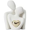 QingWing Statua Romantica di Coppia, Piccolo Statuette Decorative Casa per Matrimonio per Decorazione di Mensole, Camera da Letto, Libreria, per Regalo Anniversario Matrimonio (M)