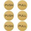 PATIKIL 3Set Etichette Segnaletiche Porta Push Pull, 3in Etichette Segnaletiche Push e Pull Piastra Acrilica Verticale Autoadesiva per Porte Vetro Negozio, Rotondo, Oro
