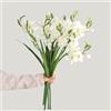 KIJING 2 fiori di fresia artificiali, bouquet di fresia finta, per decorazione della casa, matrimoni, feste, composizioni floreali (bianco)