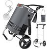 KESSER® Carrello per la spesa pieghevole con capacità di 56 l e portata fino a 50 kg, 3 in 1, carrello per la spesa e borsa a tracolla, carrello pieghevole con scomparto frigo e chip per la spesa