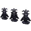 Nemesis Now Cult Cuties Three Wise Baphoboo 13,4 cm, resina nera, statuette di Baphoboo di tre saggi, statuette di Baby Baphomet, da collezione Baphomet, fondute nella migliore resina, dipinte a