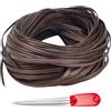BENECREAT Materiale Piatto In Plastica Intrecciata Da 70 m con Strumento per Tessitura Kit di Riparazione In Vimini 7.5 mm Rattan di Riparazione Nero per Fissare Mobili Sedie Cestini