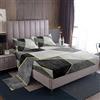 Homewish Set di biancheria da letto geometrica moderna doppio grunge nero bianco grigio per ragazzi adolescenti e uomini, con motivi astratti e linee dorate, lenzuolo con angoli + lenzuolo piano + 2 federe
