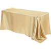 Chickwin Tovaglia Rettangolare in Raso, Tovaglia Elegante Copri Tavolo da Intern, Lavabile in lavatrice per Matrimoni, Feste, Banchetti, Celebrazioni di Vacanze (Champagne,152 x 305 cm)