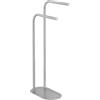 Inbagno Piantana Portasalviette In Acciaio Inox Satinato Con 2 Bracci Sfalsati - Portasciugamani Bagno Freestanding Salvaspazio Con Base Ovale