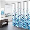 Homxi Tenda da doccia in poliestere impermeabile con motivo floreale, 12 ganci in plastica inclusi (300 x 200 cm), accessorio da bagno, resistente alla muffa, blu e bianco