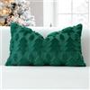 JOTOM Set di 1 fodera per cuscino natalizia 40x60 cm Albero di Natale verde decorativo morbido cuscino in pile in pelliccia sintetica per la decorazione di casa, letto, divano, sofà (verde)