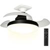 Generico Ventola a soffitto a LED, ventilatori a soffitto con luci | Ventola silenziosa senza lama retrattile con luci,Decorazioni per la fattoria, soffiatore rumoroso, telecomando, dispositivo di raffreddamen