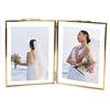 SWTHONY Cornice portafoto doppia pieghevole in ottone color oro stile vintage in vetro cornice da tavolo per foto commemorativa per fiori pressati opere d'arte certificati piante esemplare