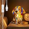 CECOMBINE Luce notturna per gatti e cani, luce notturna per cani, lampada a LED per cani, lampada da tavolo in resina colorata, lampada decorativa calda, adatta per ufficio, soggiorno, camera da letto e come