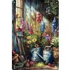 Formeyart Targa in metallo con fiori, bouquet botanico, vintage, per stile rustico francese, bagno, giardino, fattoria, caffè, decorazione da parete, idea regalo per donne, 20 x 30 cm (fiori 9)