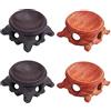 GORGECRAFT 4 pz Supporto per Sfera di Cristallo In Legno Supporto per Espositore con Base In Legno 2 colori Ceppo Intagliato Piedistalli In Miniatura per Struzzo Uovo Palla Sfera Globo Pietra Scultura