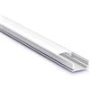 ORION LIGHTSTYLE Guida in alluminio per strisce LED fino a 12 mm, 2 m, opale, copertura in alluminio
