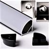 AFTERTECH 1x 3metri 1616N 16x16mm PROFILO ALLUMINIO ANGOLARE NERO PER STRISCE STRIP LED BARRA RIGIDA 3MT + COPERTURA (1x 3metri 1616nero fog)