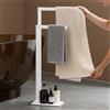 Mai & Mai Porta Asciugamani Bagno da Terra a 2 Bracci, Bianco Opaco