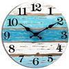CHYLIN Orologio da parete, 20,3 cm, a tema spiaggia, blu, funzionamento a batteria, silenzioso, senza ticchettio, vintage, rustico, nautico, decorativo, per cucina, ufficio, bagno, camera da letto