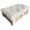 chilly pilley Cuscino Trapuntato Per Mobili In Pallet Riempito Con Fiocchi Di Schiuma Per Divano Per Schienale Per Sedile Laterale Set (Cuscino Del Sedile 120 X 80 Avorio)