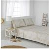COTTON ARTean Set di lenzuola 90x190/200 Cotone Biologico ORIO beige 3 pezzi: Lenzuolo superiore, 1 Federa, Lenzuolo con angoli Certificato Gots