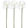 HAOSHICS Fiori artificiali di giglio di Anthurium da 55,9 cm, Fiori permanenti, 3 pezzi bouquet di fiori di piante tropicali d'imitazione per centrotavola, decorazione floreale per matrimoni nuziali e