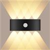 Jiehe Appliques da parete LED Interno/Esterno con sensore di movimento, 8W LED Lampada da Parete Bianco Caldo 3000K, Design Moderno in Alluminio IP65 Impermeabile per Ingresso Terrazza Balconi