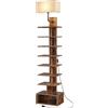 HOOBRO Libreria con Luce Stretta a 9 Livelli con Lampada in Tessuto e Vani Aperti, Scaffale Angolare Alto con Illuminazione, con Ripiani e Scomparti, per Soggiorno, Camera e Studio EFG09CDSJ01