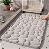 Generic Laberge Tappetino da bagno assorbente antiscivolo con design a ciottoli per sicurezza e comfort, ad asciugatura rapida, antiscivolo, perfetto per uso domestico e spa e hotel.