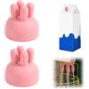 Fukaisu 2pz Tappo per Cartone Latte a Forma Mammella Mucca, Tappo per Latte in Silicone Stampa 3D a Forma di Mammella di Mucca Prova Perdite Divertente Dispenser Bottiglie Accessori da Cucina (Rosa)