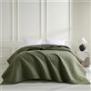 beeweed Copriletto verde oliva 200 x 220 cm - Trapunta versatile come copriletto o copridivano - Ideale come copriletto in stile moderno - Coperta per letto e divano